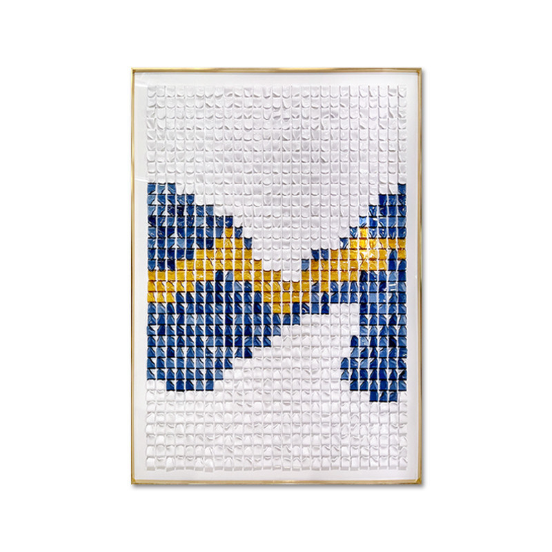 Custom 3D Mixed Media Painting Light Luxury Handmade Relief Wall Art Painting 6 Color